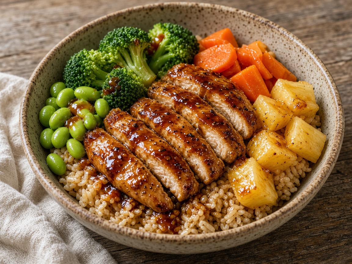 Bol de poulet teriyaki — plat maison, cuisine de Laval