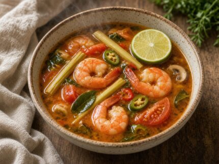Soupe thaïlandaise aigre-douce — plat maison, cuisine de Laval