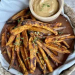 Sweet Potato Oven Fries with Honey Mustard Sauce