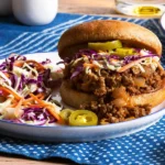 Colleen's Sloppy Joe (my MIL) on Brioche bun & Creamy Coleslaw