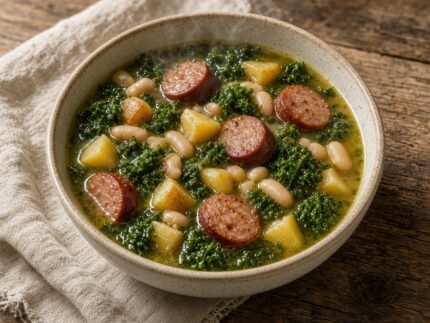 Soupe aux haricots blancs et au chou frisé — plat maison, cuisine de Laval