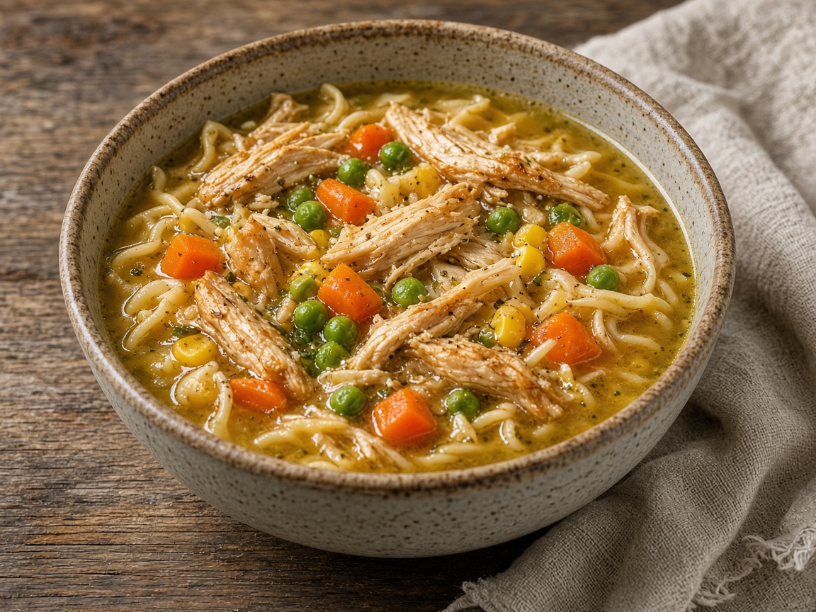 Roasted Chicken Noodle Soup — homemade meal, Laval kitchen