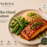 Miso Glazed Salmon with Sugar Snap Peas and Brown Rice