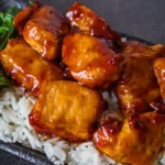 General Tso Chicken with side Rice and Bok Choy