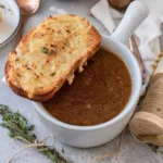Sweet Onion Soup with Buttered Toast