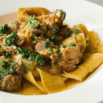 Osso Buco Pork with Egg Pappardelle