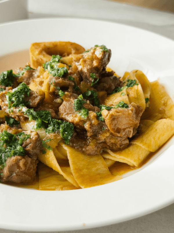 Osso Buco Pork with Egg Pappardelle