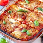 Eggplant parmigiana with Fior di Latte, Mozzarella & Parmesan cheese