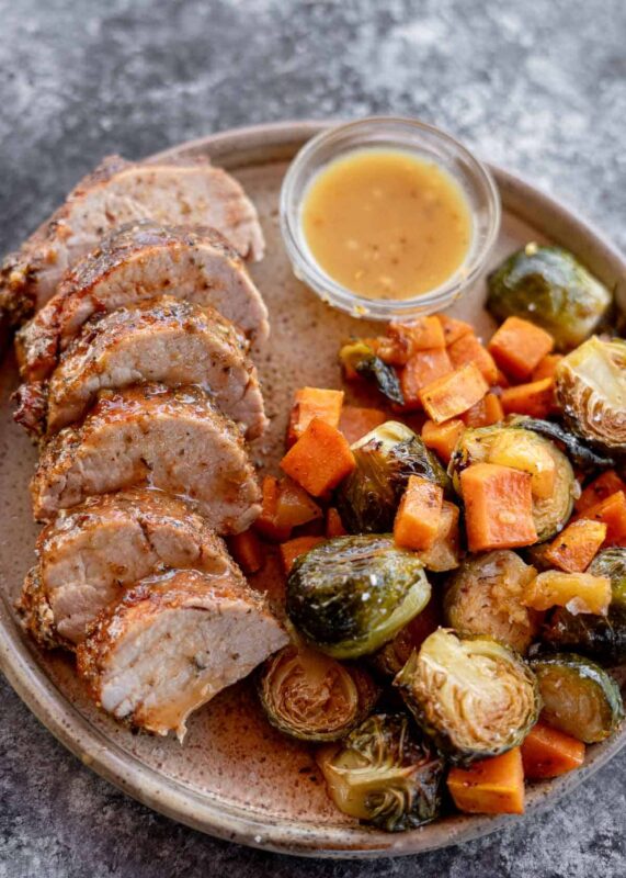 Pork Roast, Greek Potatoes and Carrots/Peas