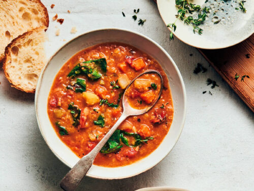 Red Lentil Soup with Saffron & Thyme