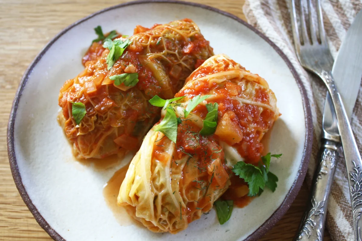 Ukrainian Vegetarian Stuffed Cabbage Rolls
