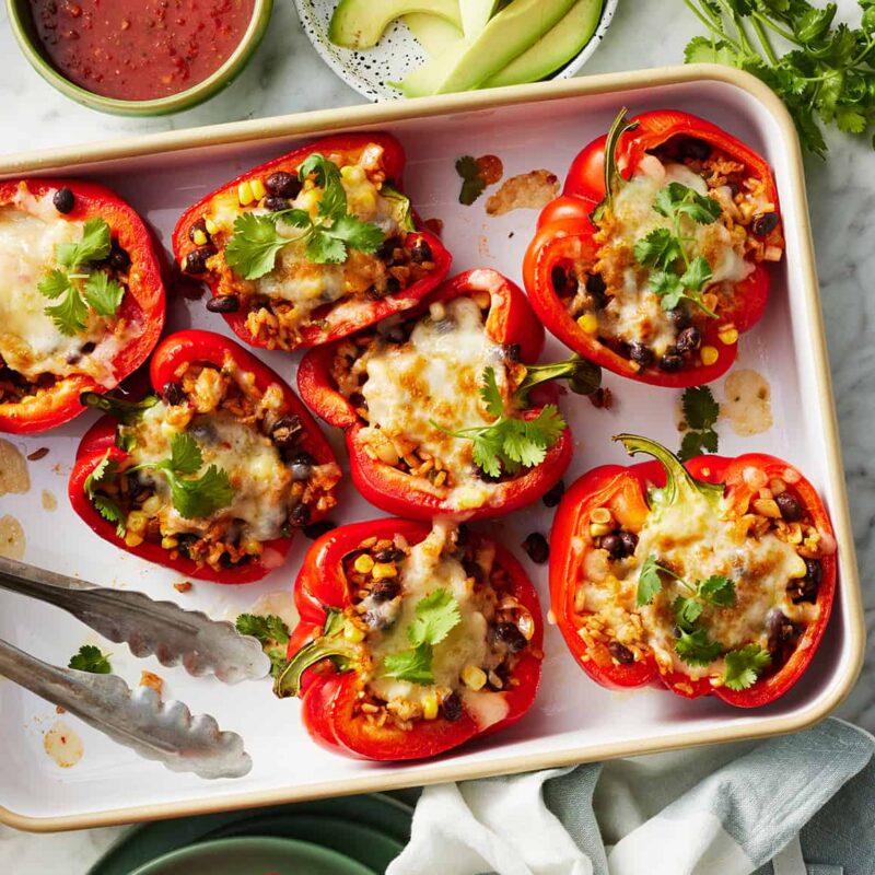 Vegetarian Stuffed Peppers - P's version