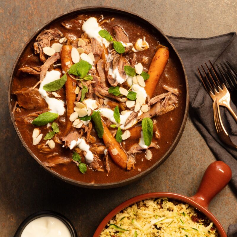 North African Lamb with Dates & Almonds on a bed of couscous