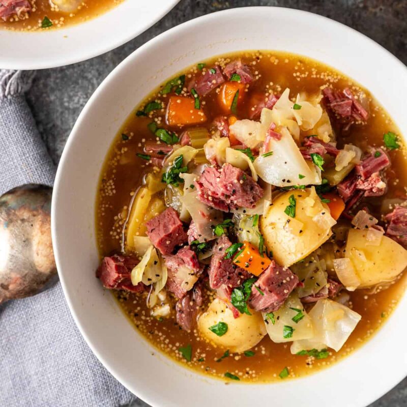 Irish Corned Beef and Cabbage Soup