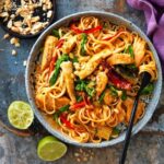 Thai Red Curry Chicken with Rice Noodles