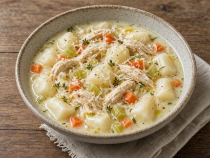 Chicken and Gnocchi Soup — homemade meal, Laval kitchen