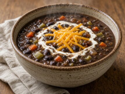 Soupe mexicaine aux haricots noirs — plat maison, cuisine de Laval