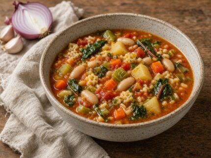 Minestrone italien aux légumes — plat maison, cuisine de Laval