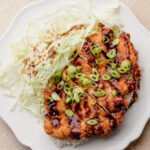 Tonkatsu (Breaded Pork cutlet) with side Rice and Tokyo‑Style Crunch Salad