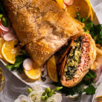 Salmon Wellington side Garlicy Green Beans