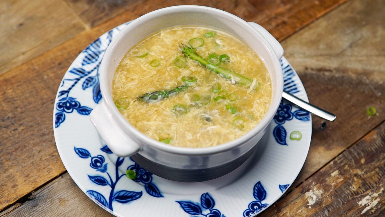 Asparagus and Egg Drop Soup with Bone Broth