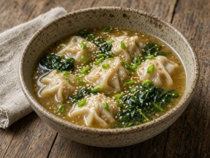 Soupe aux dumplings de porc maison — plat maison, cuisine de Laval