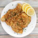 German Veal Weiner Schnitzel and Potato Salad