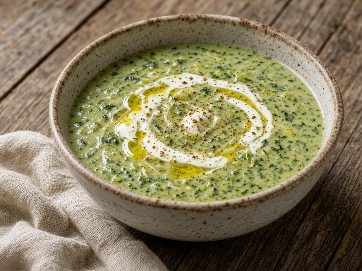 Creamy Spinach-Leek Soup — homemade meal, Laval kitchen