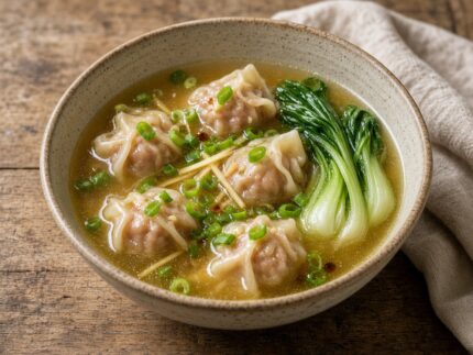 Soupe aux wontons — plat maison, cuisine de Laval