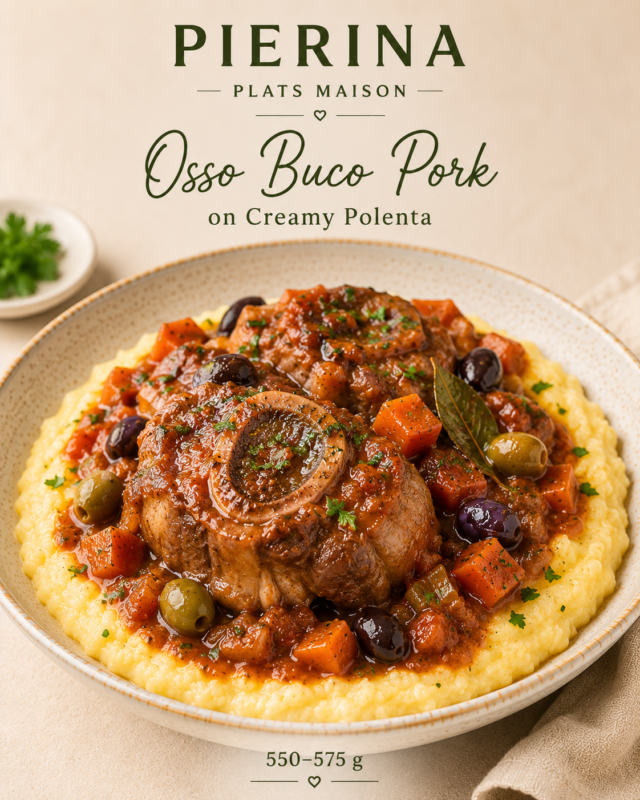 Osso Buco de Porc, Servi sur Polenta Crémeuse