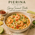 Bouillon de Coco Épicé avec Nouilles Udon et Crevettes
