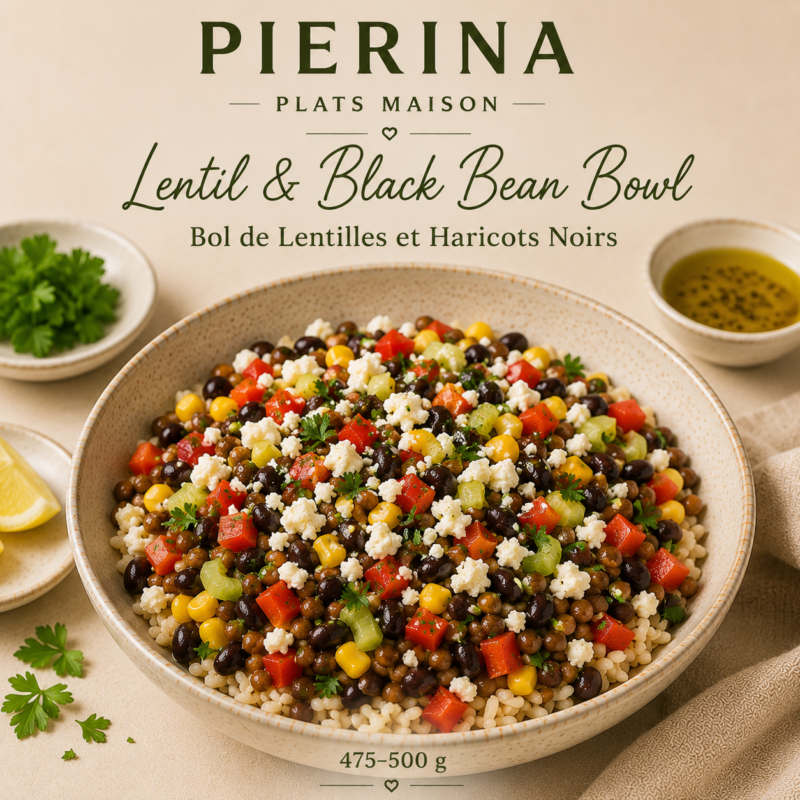 Bol de Lentilles et Haricots Noirs