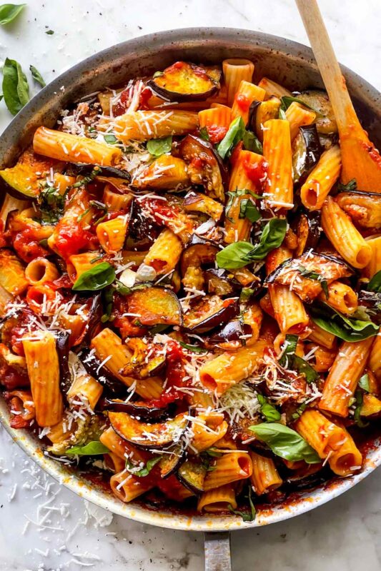 P's version of the Sicilian Pasta alla Norma