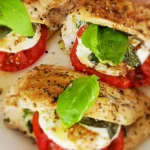 Pan Fried Caprese-Stuffed Chicken w/side Creamy Polenta