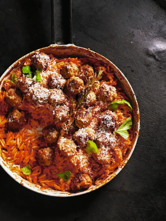 One-Pot Lamb Meatballs With Tomato, Fennel and Orzo