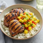 Jerk Chicken w/Mango Salsa and Coconut Rice