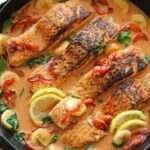 Thai Red Coconut Curry Salmon w/Basmati and Sugar Snap Peas