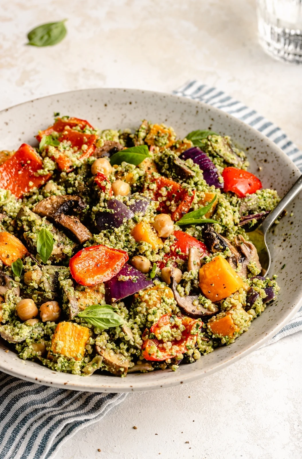 Roasted-Veggie-Chickpea-Pesto-Quinoa-Salad-7 Roasted Veggie Quinoa Bowl - Image 1