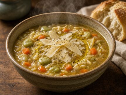 Pâtes et fèves mijotées façon pasta e fagioli — plat maison, cuisine de Laval