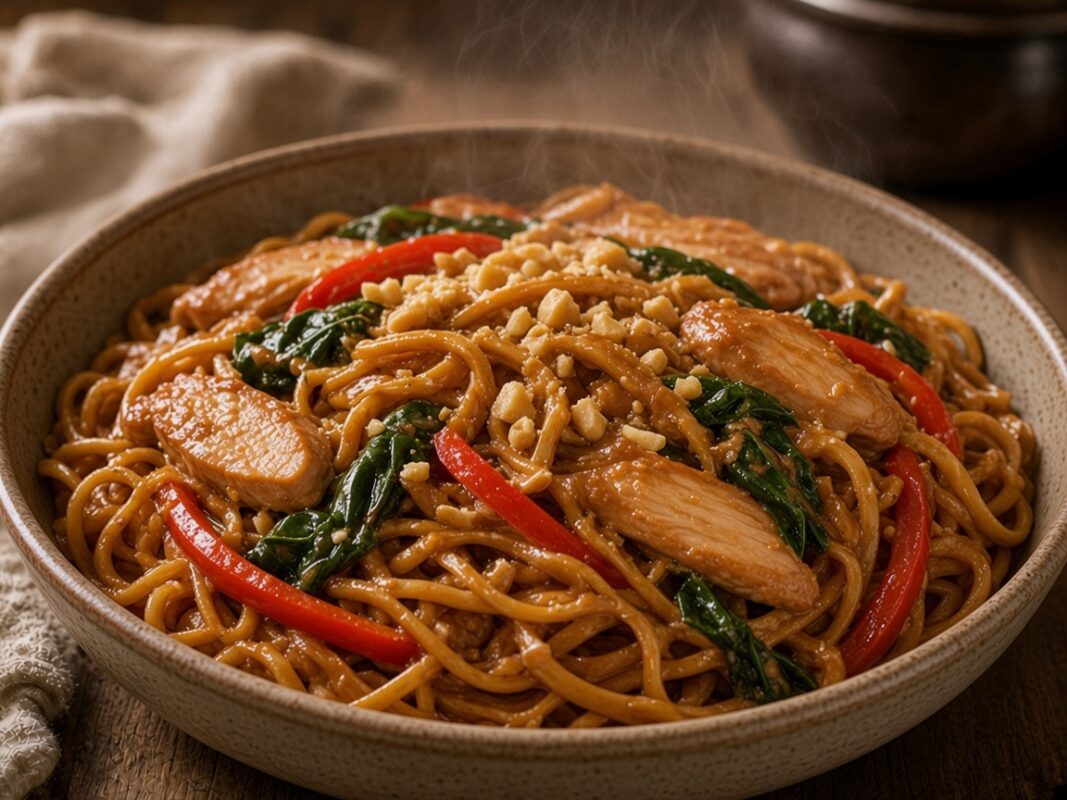 Chicken Bangkok Peanut Noodles — homemade meal, Laval kitchen